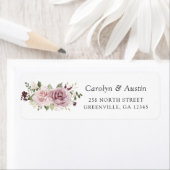 Bloemen Mauve Blush groen retour adreslabel Etiket (Insitu)