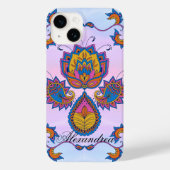 Bloemen Mehndi Art, Blauw Bliss Case-Mate iPhone Case (Achterkant)