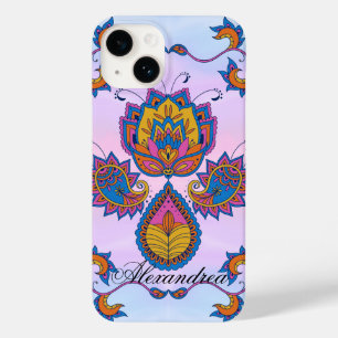Bloemen Mehndi Art, Blauw Bliss Case-Mate iPhone 14 Hoesje
