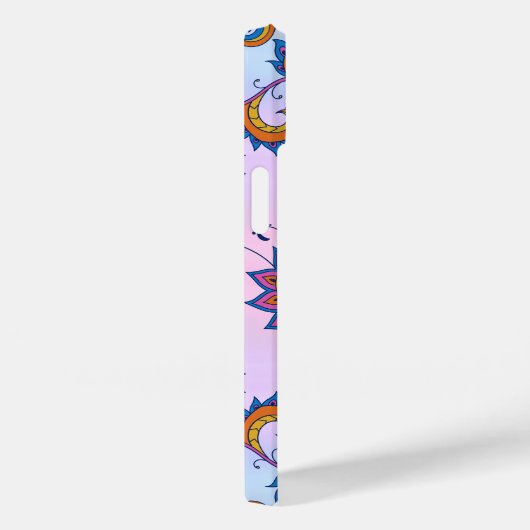 Bloemen Mehndi Art, Blauw Bliss Case-Mate iPhone Case (Achterkant / Rechts)