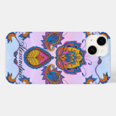 Bloemen Mehndi Art, Blauw Bliss Case-Mate iPhone Case (Achterkant (horizontaal))