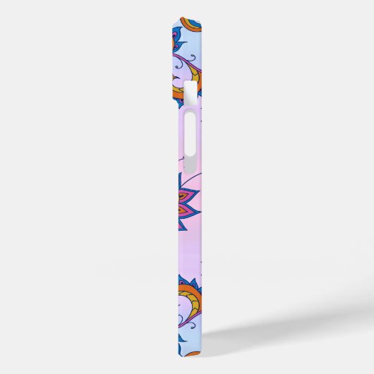 Bloemen Mehndi Art, Blauw Bliss Case-Mate iPhone Case (Achterkant / Links)