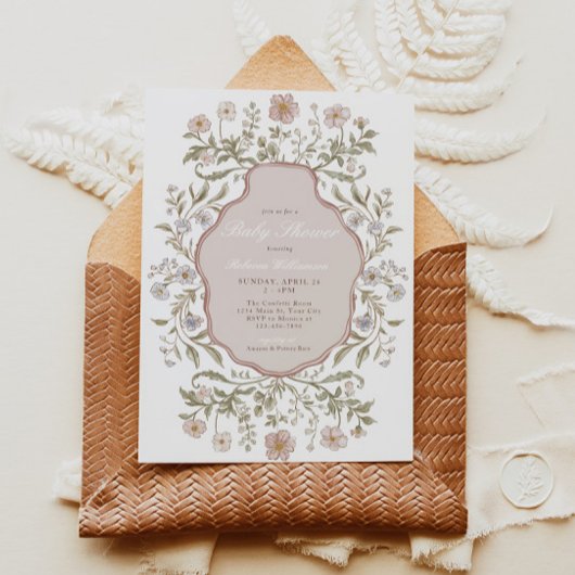  Bloemen Meisjes Baby shower Kaart