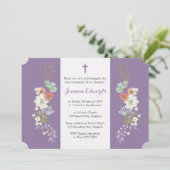 Bloemen Meisjes Dochter Eerste Communie Gepersonal Kaart (Staand voorkant)