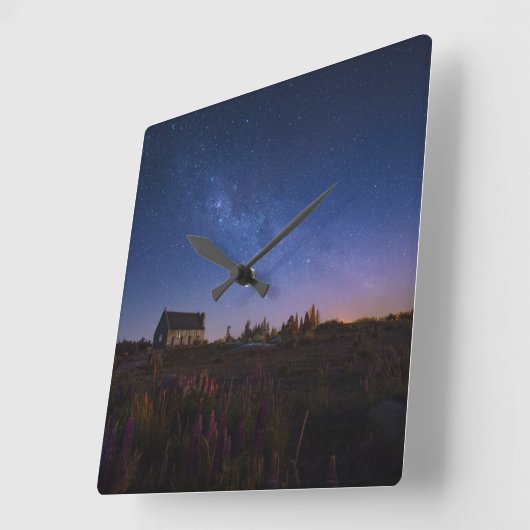 Bloemen | Melkweg Nieuw-Zeeland Vierkante Klok (Hoek)