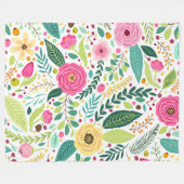 Bloemen Melody 60x80 Fleece Deken (Voorkant (Horizontaal))