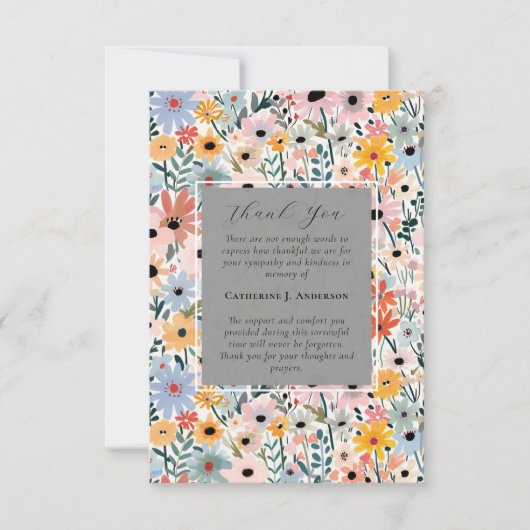  Bloemen Memorial Foto Sympathy Funeral Bedankkaart (Voorkant)