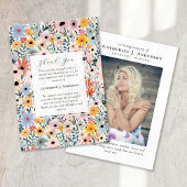  Bloemen Memorial Foto Sympathy Funeral Bedankkaart