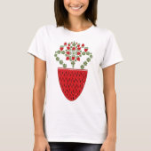 Bloemen met aardbeienfruit in vaas t-shirt (Voorkant)