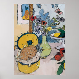 Bloemen met ananas, na Matisse Poster