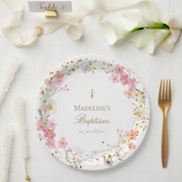 bloemen met Baptisme Papieren Bordje