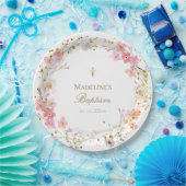 bloemen met Baptisme Papieren Bordje (Feest)