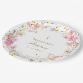 bloemen met Baptisme Papieren Bordje (Gekanteld)