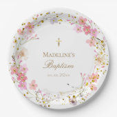 bloemen met Baptisme Papieren Bordje (Voorkant)