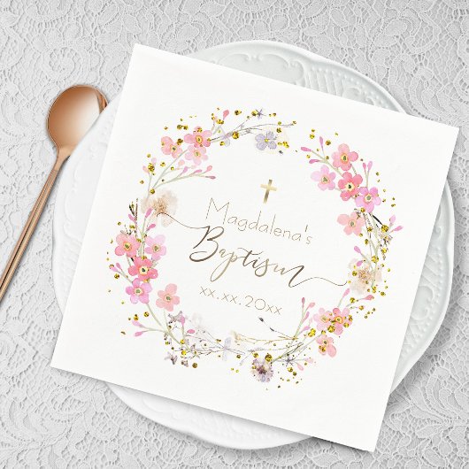 bloemen met Baptisme Servet