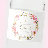 bloemen met Baptisme Waterfles Etiket