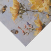 Bloemen met bijen decoupage tissuepapier (Detail)