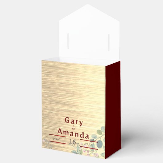 Bloemen met bladeren bedankdoosjes (Geopend)