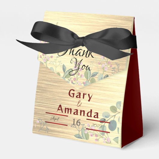 Bloemen met bladeren bedankdoosjes (Voorkant Zijde)