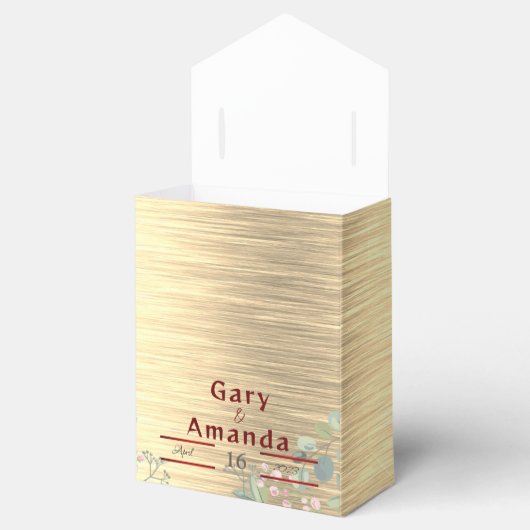 Bloemen met bladeren bedankdoosjes (Geopend)