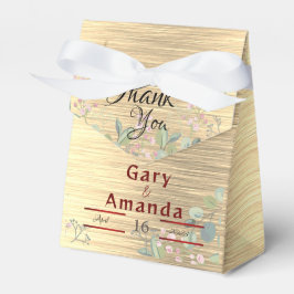 Bloemen met bladeren bedankdoosjes