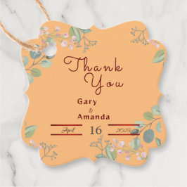Bloemen met bladeren bedankjes labels