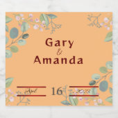 Bloemen met bladeren bier etiket (Enkel label)