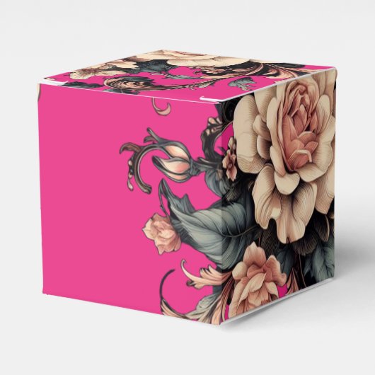 Bloemen met bladeren ontwerp van Rp Bedankdoosjes (Voorkant Zijde)