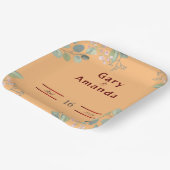 Bloemen met Bladeren   Papieren Bordje (Gebogen)