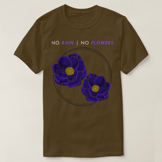 Bloemen met blauwe bloesems 2 t-shirt (Design voorkant)
