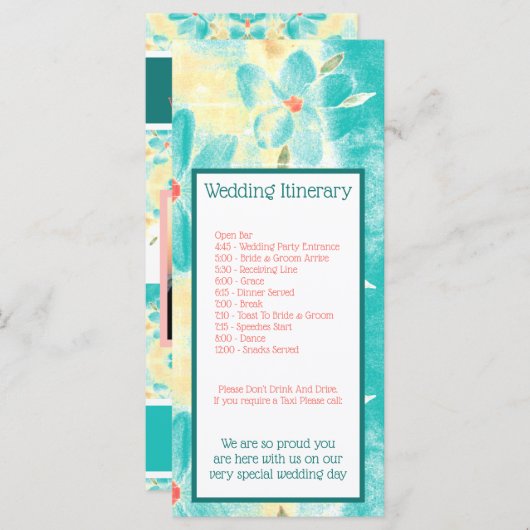 Bloemen met Blauwgroen (Voorkant / Achterkant)