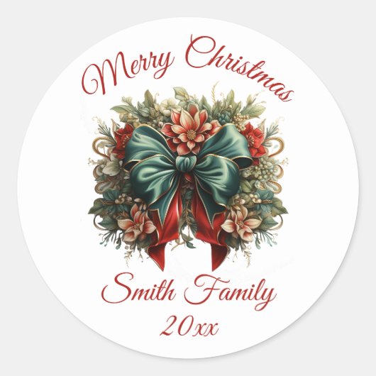Bloemen met Bogen Kerst sticker (Voorkant)