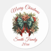 Bloemen met Bogen Kerst sticker