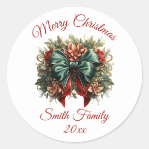 Bloemen met Bogen Kerst sticker