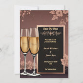 bloemen met champagne toast kaart (Voorkant)