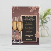  bloemen met champagne toast kaart (Staand voorkant)