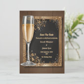 bloemen met champagne toast kaart (Staand voorkant)