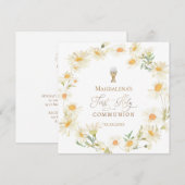 bloemen met de Eerste Heilige Communie Kaart (Voorkant / Achterkant)