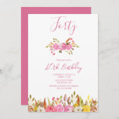 Bloemen met een beetje sparkle verjaardag kaart (Voorkant / Achterkant)