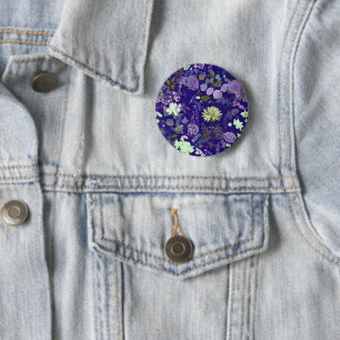 Bloemen met een elegante en fascinerende sfeer ronde button 5,7 cm