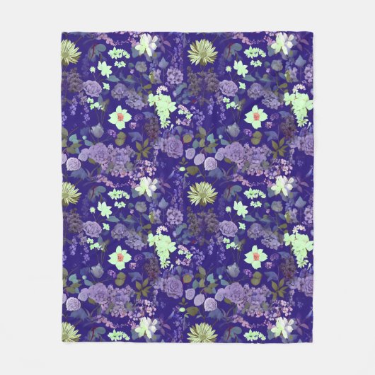 Bloemen met een elegante en mysterieuze sfeer fleece deken (Voorkant)