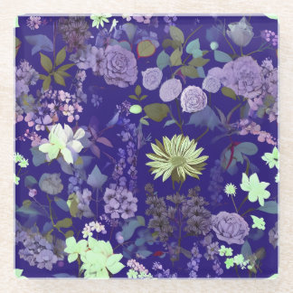 Bloemen met een elegante en mysterieuze sfeer glazen onderzetter