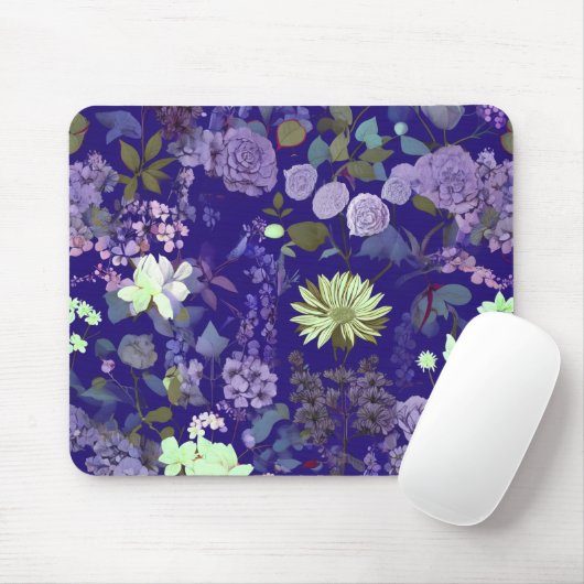 Bloemen met een elegante en mysterieuze sfeer muismat (Met muis)