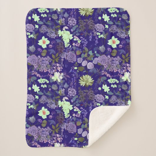 Bloemen met een elegante en mysterieuze sfeer sherpa deken (Voorkant)