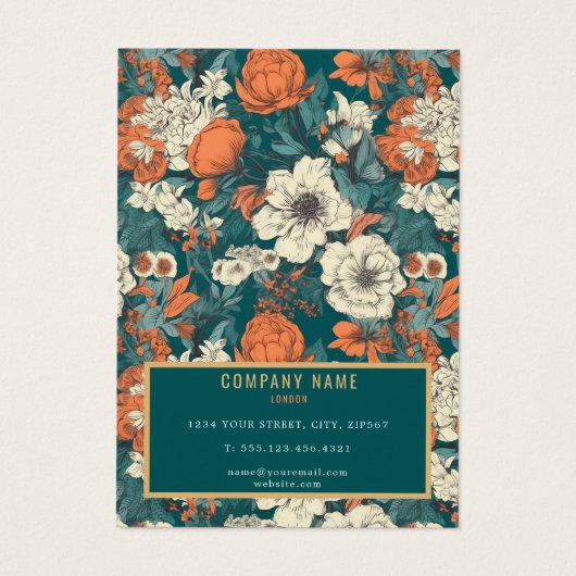 bloemen, met een kaart (Achterkant)