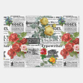 bloemen met een krantenachtergrond inpakpapier vel (Voorkant 2)
