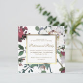 Bloemen met Faux Gold Lijst Retirement Party Kaart (Staand voorkant)