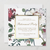 Bloemen met Faux Gold Lijst Retirement Party Kaart (Voorkant)