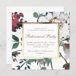 Bloemen met Faux Gold Lijst Retirement Party Kaart