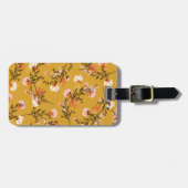 Bloemen met gele achtergrond bagagelabel (Voorkant horizontaal)